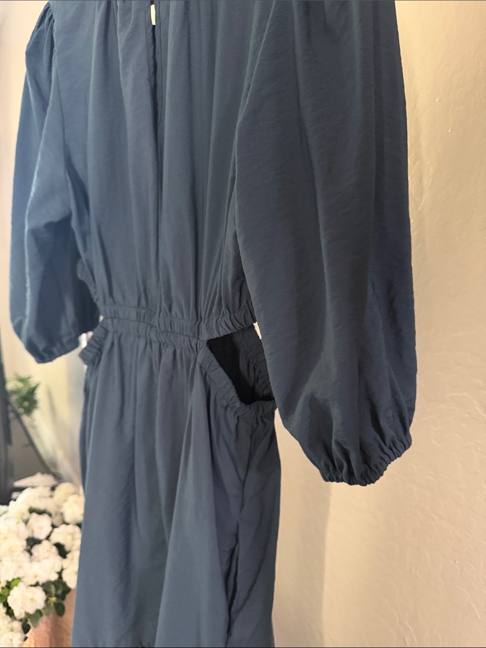 Isabel by Ingrid & Isabel Teal Midi Dress with Puff Sleeves Size XS - Picture 3 of 5